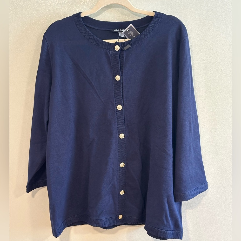 Cable & Gauge Navy Blue Cardigan